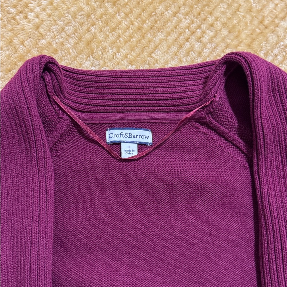 Maroon Short Sleeve Cardigan - Picture 4 of 5